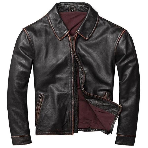 women's leather & faux european style mens genuine cow overcoats jackets vintage biker flight coat 4xl plus size streetwear a578, Black
women's leather & faux european style mens genuine cow overcoats jackets vintage biker flight coat 4xl plus size streetwear a578, Black