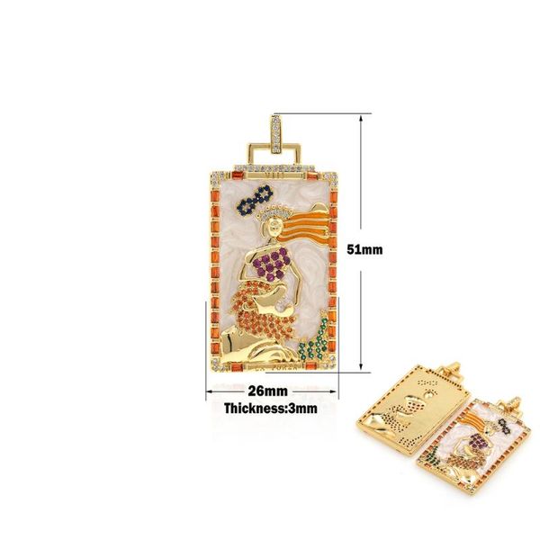charms hip hop electroplated copper jewelry oil drop zircon pendant rectangular rainbow tarot mermaid accessories enamel charm, Bronze;silver
charms hip hop electroplated copper jewelry oil drop zircon pendant rectangular rainbow tarot mermaid accessories enamel charm, Bronze;silver