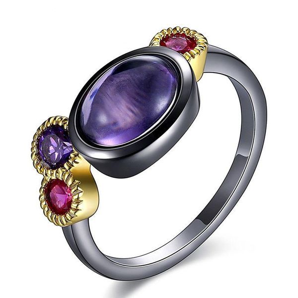 cluster rings jewelry making electroplating black gold double color stone ring female european and american fashion, Golden;silver
cluster rings jewelry making electroplating black gold double color stone ring female european and american fashion, Golden;silver