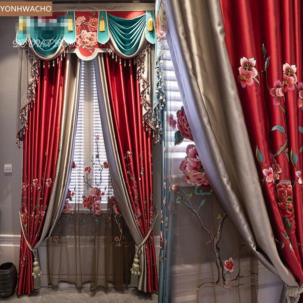 custom curtain high-precision simulation silk embroidered villa red thick cloth blackout valance tulle panel c716 & drapes
custom curtain high-precision simulation silk embroidered villa red thick cloth blackout valance tulle panel c716 & drapes