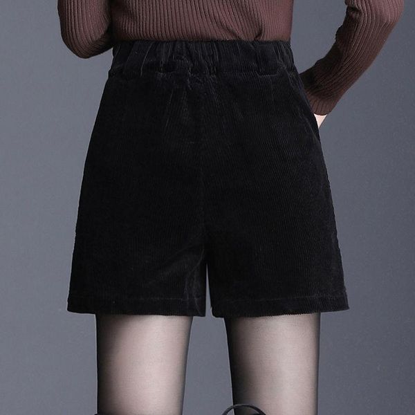 women's shorts women elastic waist corduroy overalls autumn and winter high loose ropa mujer, White;black
women's shorts women elastic waist corduroy overalls autumn and winter high loose ropa mujer, White;black