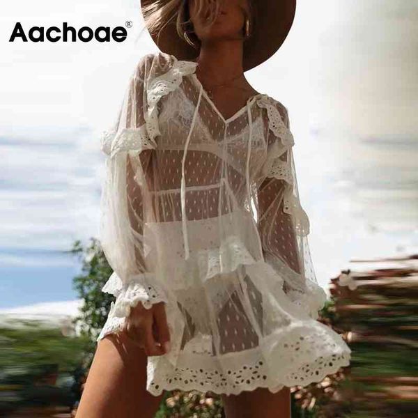 aachoae transparent white lace dress women v neck ruffles mini dress butterfly sleeve bow tie pleated party dress summer 210413, Black;gray
aachoae transparent white lace dress women v neck ruffles mini dress butterfly sleeve bow tie pleated party dress summer 210413, Black;gray