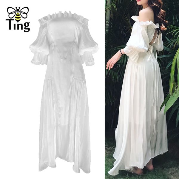 boho maxi dress slash neck ruffles lace up open back white party casual bohemian long es vestidos spring 210513, Black;gray
boho maxi dress slash neck ruffles lace up open back white party casual bohemian long es vestidos spring 210513, Black;gray