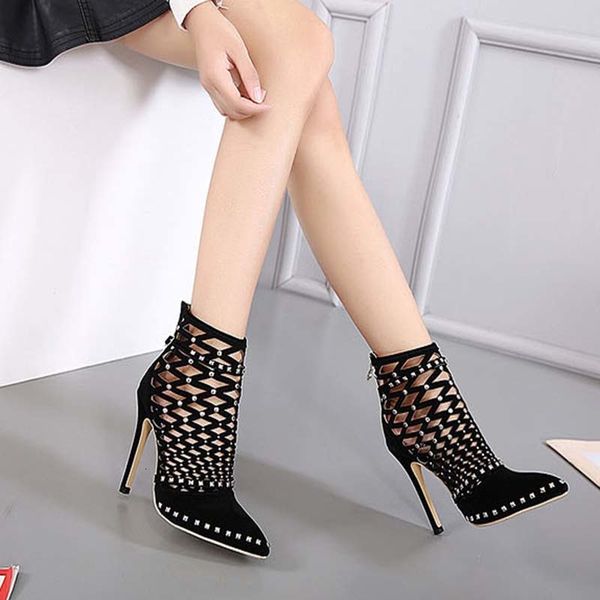 sandals summer gladiator spring pointed toe rivets studded cut out caged ankle boots stiletto heel women shoes 7yc8, Black
sandals summer gladiator spring pointed toe rivets studded cut out caged ankle boots stiletto heel women shoes 7yc8, Black