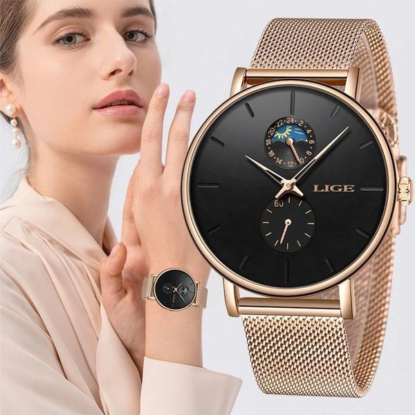 wristwatches womens watches lige waterproof casual watch for women fashion ladies stainless steel quartz clock, Slivery;brown
wristwatches womens watches lige waterproof casual watch for women fashion ladies stainless steel quartz clock, Slivery;brown