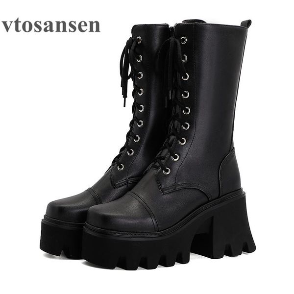 boots shoes personality british style thick sole large lace up platform for women leather pu chunky heel winter, Black
boots shoes personality british style thick sole large lace up platform for women leather pu chunky heel winter, Black