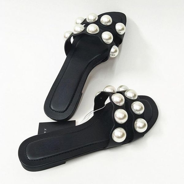 sandals summer flat women's slippers pearl women home slipper comfortable buckle beach shoes zapatillas mujer, Black
sandals summer flat women's slippers pearl women home slipper comfortable buckle beach shoes zapatillas mujer, Black