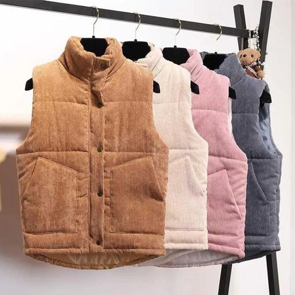women's vests korean style corduroy short women fashion stand collar zipper buttons woman autumn casual sleeveless top, Black;white
women's vests korean style corduroy short women fashion stand collar zipper buttons woman autumn casual sleeveless top, Black;white