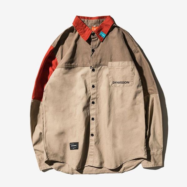 contrasting color stitching shirt men's trendy loose wild japanese style handsome long-sleeved jacket tide brand casual shirts, White;black
contrasting color stitching shirt men's trendy loose wild japanese style handsome long-sleeved jacket tide brand casual shirts, White;black