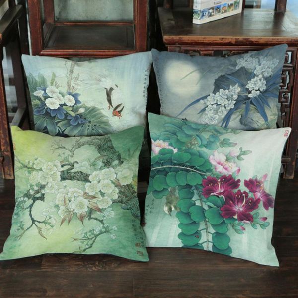 chinese style vintage ink painting flowers bird lotus cotton linen decorative cushion cover car sofa home decoration pillow case cushion/dec
chinese style vintage ink painting flowers bird lotus cotton linen decorative cushion cover car sofa home decoration pillow case cushion/dec