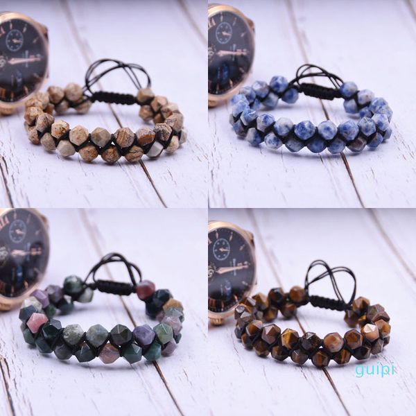 new faceted india onyx double row beaded bracelet adjustable double layer handwoven braided natural stone bracelet for gifts, Golden;silver
new faceted india onyx double row beaded bracelet adjustable double layer handwoven braided natural stone bracelet for gifts, Golden;silver