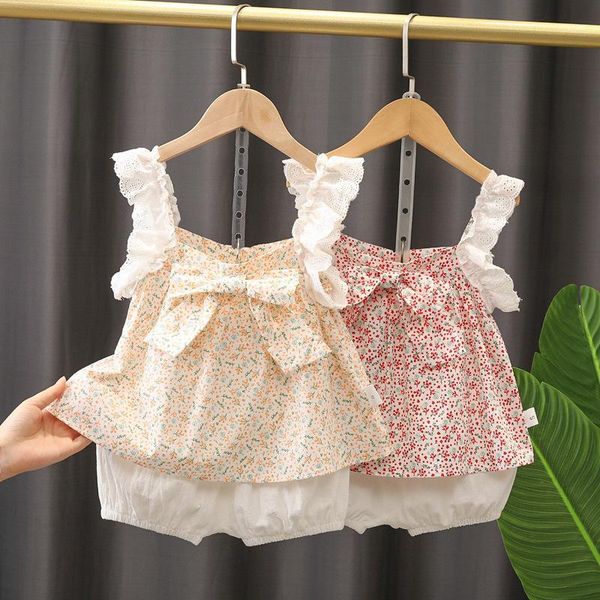 clothing sets summer born baby girl clothes kids outfit set floral lace sling + shorts suit for toddler girls, White
clothing sets summer born baby girl clothes kids outfit set floral lace sling + shorts suit for toddler girls, White