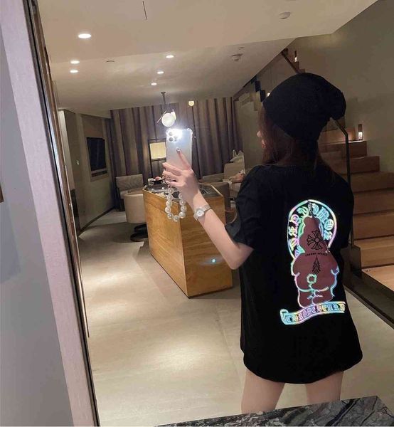 21ss summer new fashion brand ch little fat bear reflective sanskrit print loose short sleeve t-shirt, White;black
21ss summer new fashion brand ch little fat bear reflective sanskrit print loose short sleeve t-shirt, White;black