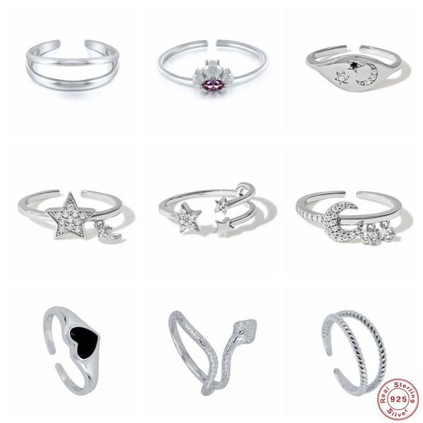 cluster rings gs 925 sterling silver zircon moon star opening for women snake twisted double circle adjustable ring party fine jewelry, Golden;silver
cluster rings gs 925 sterling silver zircon moon star opening for women snake twisted double circle adjustable ring party fine jewelry, Golden;silver