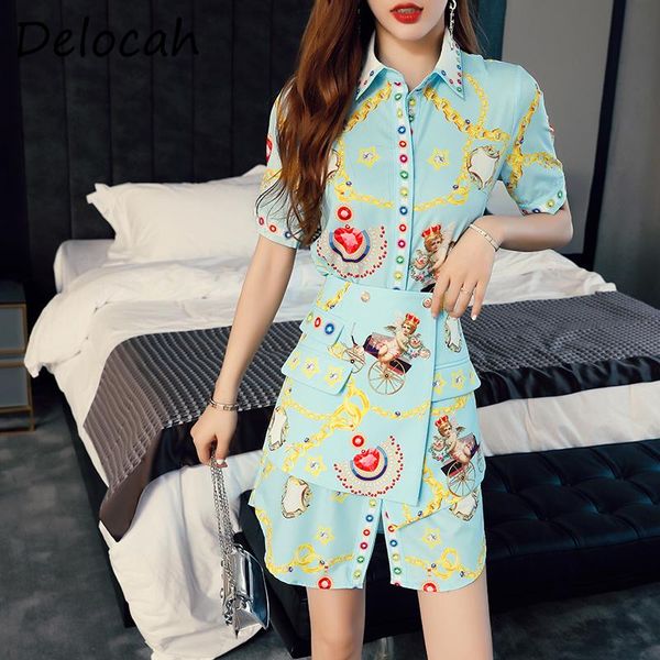women's tracksuits delocah women summer fashion runway 2 pieces set short sleeve printed long blouses + high waist skirts two pieces su, Gray
women's tracksuits delocah women summer fashion runway 2 pieces set short sleeve printed long blouses + high waist skirts two pieces su, Gray