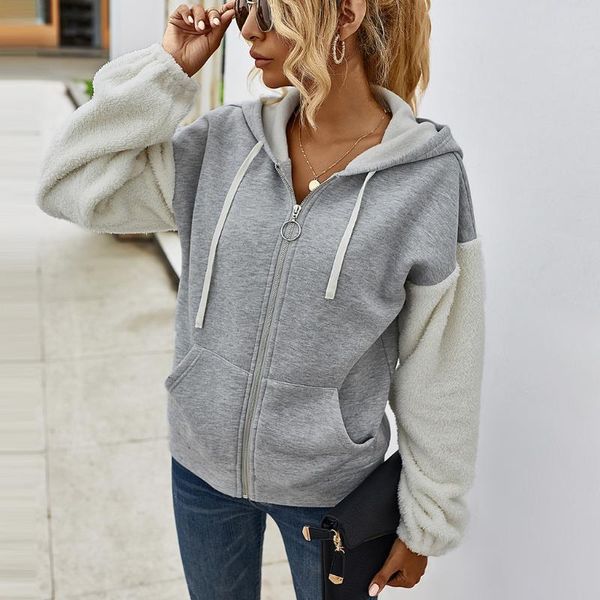 women fashion plush solid color patchwork jackets long sleeves cardigan zipper coat winter warm jacket ropa de mujer fn50 women's, Black;brown
women fashion plush solid color patchwork jackets long sleeves cardigan zipper coat winter warm jacket ropa de mujer fn50 women's, Black;brown