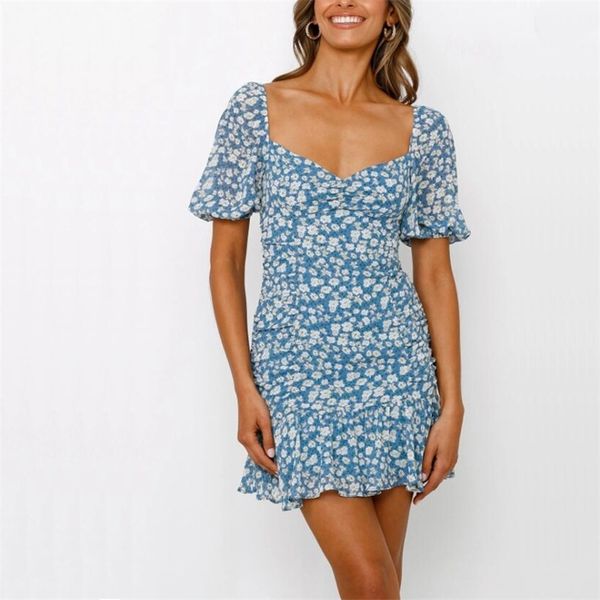 summer women's casual floral printed short sleeve ruffled slim dress vestidos 210430, Black;gray
summer women's casual floral printed short sleeve ruffled slim dress vestidos 210430, Black;gray