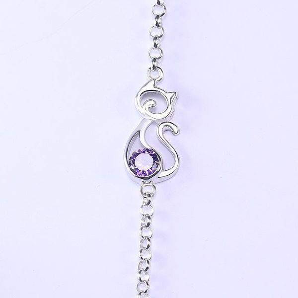 link, chain guanming silver sterling cat bracelet personality student sen hand jewelry s925 to send lover gift, Black
link, chain guanming silver sterling cat bracelet personality student sen hand jewelry s925 to send lover gift, Black