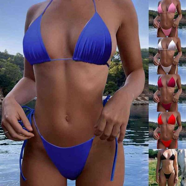 high waist bikini string bikini solid color swimsuit strap split swimming suit 2 piece sets womens, White;black
high waist bikini string bikini solid color swimsuit strap split swimming suit 2 piece sets womens, White;black