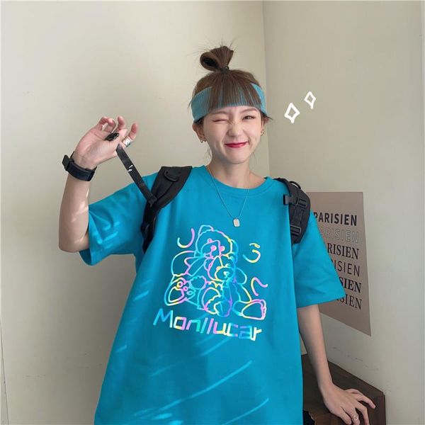 t-shirt female reflective bear net red ins pure cotton lake blue short sleeve summer 2021 loose korean print women's, White
t-shirt female reflective bear net red ins pure cotton lake blue short sleeve summer 2021 loose korean print women's, White