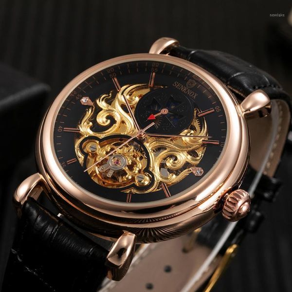wristwatches senknox tourbillon hollow out automatic hanical watch men's steel belt, Slivery;brown
wristwatches senknox tourbillon hollow out automatic hanical watch men's steel belt, Slivery;brown