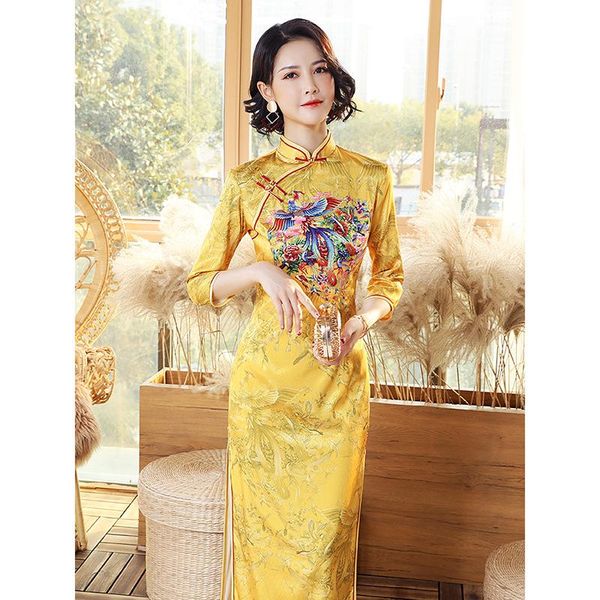 casual dresses vintage cheongsam elegant embroidery dress woman traditional chinese classic stretch cotton qipao costume autumn winter, Black;gray
casual dresses vintage cheongsam elegant embroidery dress woman traditional chinese classic stretch cotton qipao costume autumn winter, Black;gray