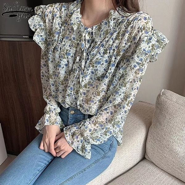 long sleeve woman's blouses printed wild chiffon blouse autumn korean clothes vintage ruffled pink shirts woman 10336 210427, White
long sleeve woman's blouses printed wild chiffon blouse autumn korean clothes vintage ruffled pink shirts woman 10336 210427, White