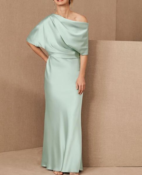 sheath / column mother of the bride dress elegant one shoulder floor length charmeuse half sleeve with draping 2021 c103, Black;red
sheath / column mother of the bride dress elegant one shoulder floor length charmeuse half sleeve with draping 2021 c103, Black;red