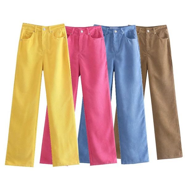 women's pants & capris yenkye women vintage corduroy high waist wide leg lady candy color pockets casual trousers autumn pantalones de, Black;white
women's pants & capris yenkye women vintage corduroy high waist wide leg lady candy color pockets casual trousers autumn pantalones de, Black;white