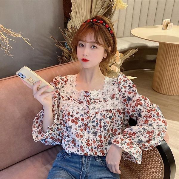 women's blouses & shirts ladies spring autumn sweet style loose print clothing vintage long sleeve female fashion brand, White
women's blouses & shirts ladies spring autumn sweet style loose print clothing vintage long sleeve female fashion brand, White
