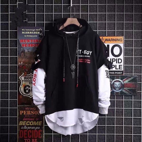 spring and autumn sweater mens korean-style casual loose long-sleeved fake two-piece winter fleece men's hoodie sweatshirt hoodies & s, Black
spring and autumn sweater mens korean-style casual loose long-sleeved fake two-piece winter fleece men's hoodie sweatshirt hoodies & s, Black