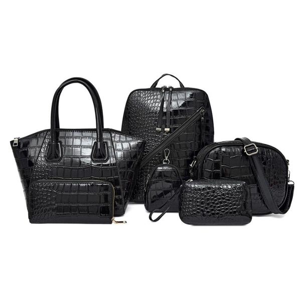 evening bags pu leather handbags women fashion ladies 6 pieces set shoulder bag luxury designer crocodile female tote
evening bags pu leather handbags women fashion ladies 6 pieces set shoulder bag luxury designer crocodile female tote