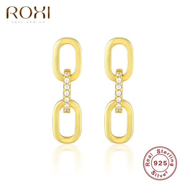 square chain lock crystals stud earrings for women girls unusual piercing 925 sterling silver jewelry pendientes, Golden;silver
square chain lock crystals stud earrings for women girls unusual piercing 925 sterling silver jewelry pendientes, Golden;silver