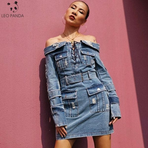 casual dresses 2021 spring and summer hole denim dress women off shoudler mini club bandage pocket, Black;gray
casual dresses 2021 spring and summer hole denim dress women off shoudler mini club bandage pocket, Black;gray
