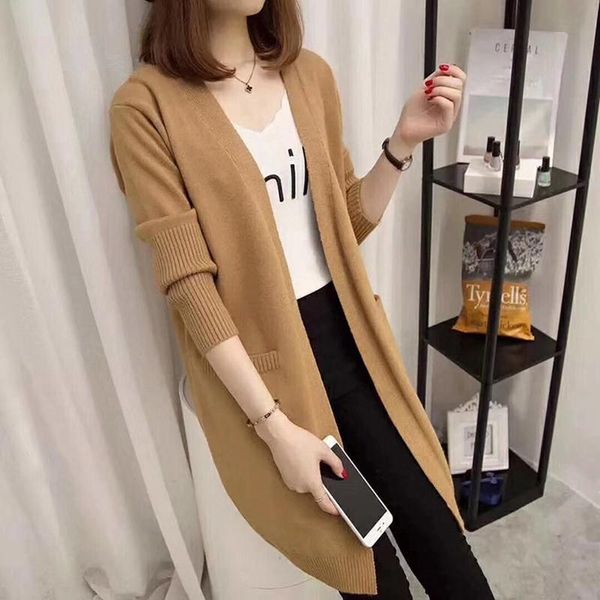 women's sweaters women sweater long cardigan 2021 fashion autumn winter sleeve loose knitted female coat, White;black
women's sweaters women sweater long cardigan 2021 fashion autumn winter sleeve loose knitted female coat, White;black