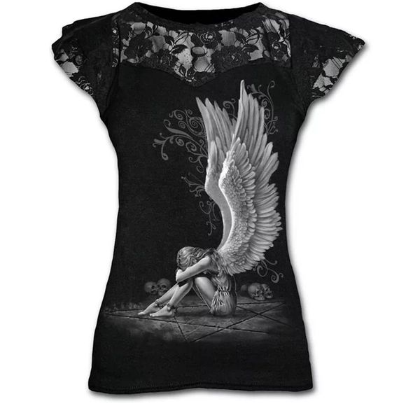 women's t-shirt plus size goth graphic lace t shirts for women gothic clothing black grunge punk tees ladies y2k short sleeve summer t, White
women's t-shirt plus size goth graphic lace t shirts for women gothic clothing black grunge punk tees ladies y2k short sleeve summer t, White