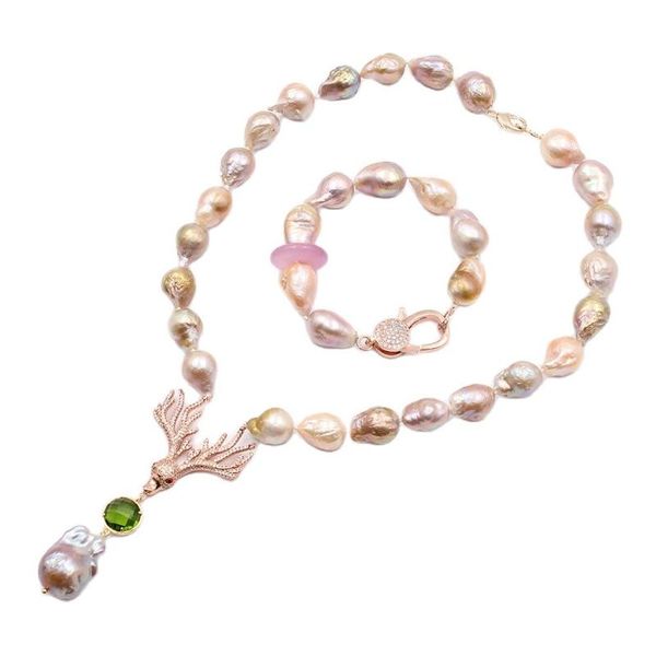 earrings & necklace guaiguai jewelry natural lavender keshi pearl cz animal baroque pendant chalcedony bracelet sets for women, Silver
earrings & necklace guaiguai jewelry natural lavender keshi pearl cz animal baroque pendant chalcedony bracelet sets for women, Silver