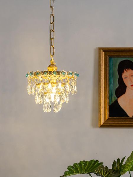 pendant lamps all copper middle-aged country french american retro crystal small chandelier aisle entrance porch light fixture
pendant lamps all copper middle-aged country french american retro crystal small chandelier aisle entrance porch light fixture