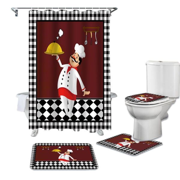 black and white grid chef knife fork shower curtain sets rugs toilet lid cover bath mat waterproof bathroom curtains
black and white grid chef knife fork shower curtain sets rugs toilet lid cover bath mat waterproof bathroom curtains