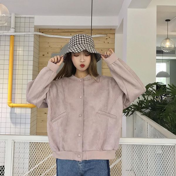 women's jackets 2021 spring korean fashion stitching solid color wild short section thick loose baseball uniform jacket le85, Black;brown
women's jackets 2021 spring korean fashion stitching solid color wild short section thick loose baseball uniform jacket le85, Black;brown