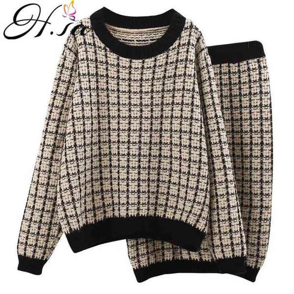women sweater suit and sets pullover + skirts elegnt jumpers outwear wear small plaid elegant korean warm sweaters 210430, White;black
women sweater suit and sets pullover + skirts elegnt jumpers outwear wear small plaid elegant korean warm sweaters 210430, White;black