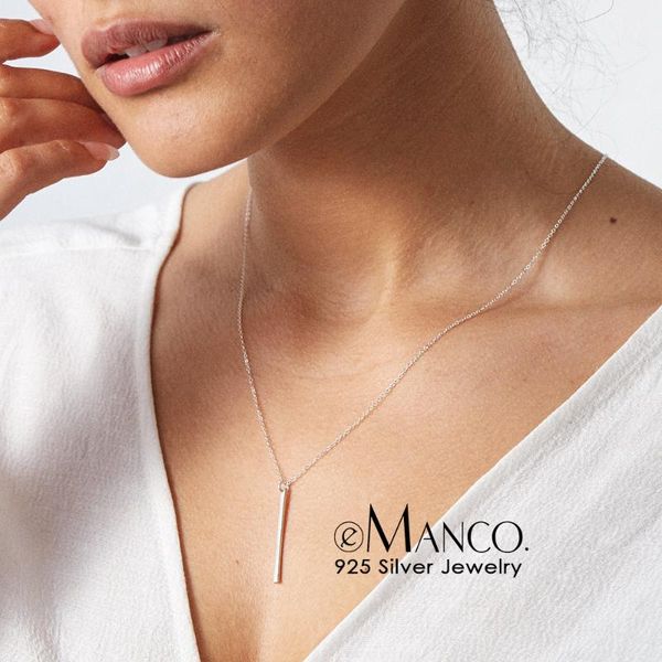 pendants e-manco classic fashion stick pendant necklace long 925 sterling silver link chain square necklaces strip jewelry for women, Black
pendants e-manco classic fashion stick pendant necklace long 925 sterling silver link chain square necklaces strip jewelry for women, Black
