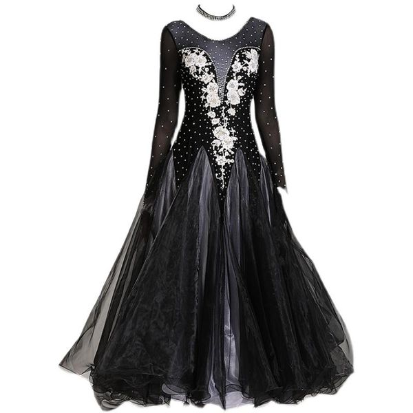 stage wear lady standard ballroom dresses long sleeve lycra stretchy waltz dancing costume competition dance dress, Black;red
stage wear lady standard ballroom dresses long sleeve lycra stretchy waltz dancing costume competition dance dress, Black;red
