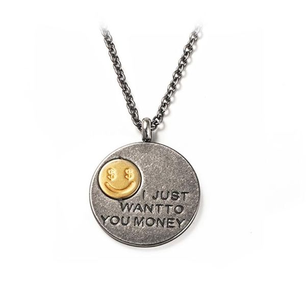 pendant necklaces stainless steel funny smile vintage money dollar eyes round necklace rock punk hip hop jewelry for men, Silver
pendant necklaces stainless steel funny smile vintage money dollar eyes round necklace rock punk hip hop jewelry for men, Silver