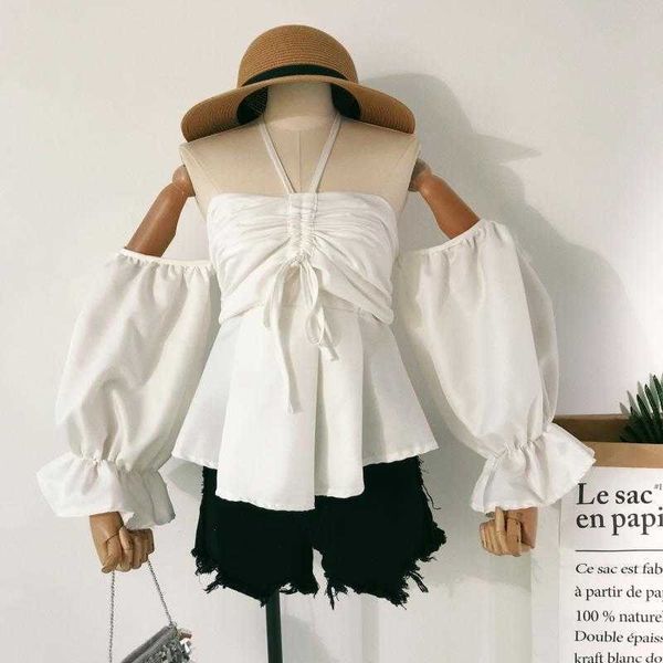 spring super fairy female kawaii slash neck blouse trumpet sleeve loose harajuku sweet women shirt 210601, White
spring super fairy female kawaii slash neck blouse trumpet sleeve loose harajuku sweet women shirt 210601, White