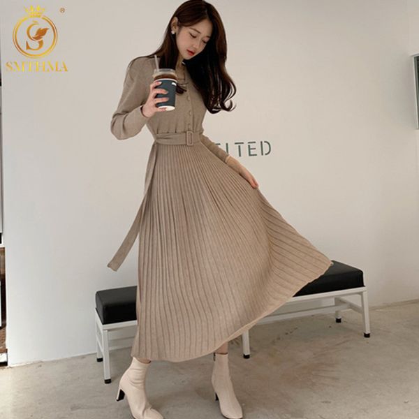 autumn korean knitted women long pleated dress female full sleeve single-breasted a-line elegant ladies vestidos 210520, Black;gray
autumn korean knitted women long pleated dress female full sleeve single-breasted a-line elegant ladies vestidos 210520, Black;gray