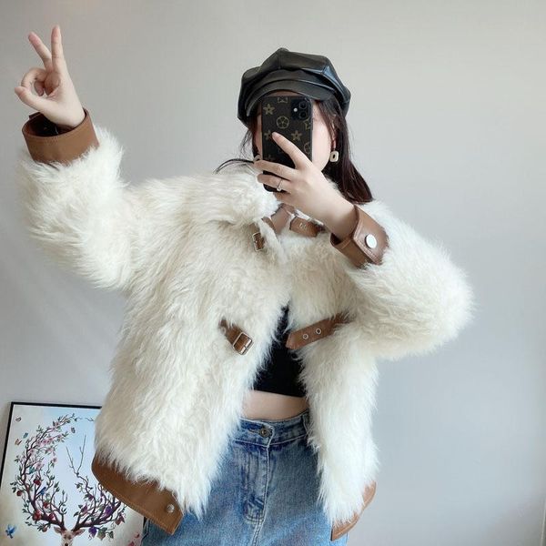 women's fur & faux plus size real mongolia sheep coat for women 2021 winter korean style casual integrated lamb fashion loose cloth, Black
women's fur & faux plus size real mongolia sheep coat for women 2021 winter korean style casual integrated lamb fashion loose cloth, Black