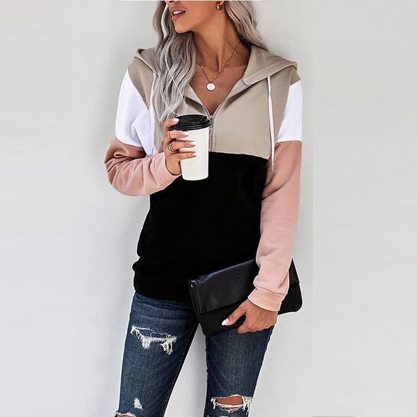 four-color stitching hoodies fashion women casual patchwork long sleeves hooded sweatshirts elegant autumn knitting zipper women's &, Black
four-color stitching hoodies fashion women casual patchwork long sleeves hooded sweatshirts elegant autumn knitting zipper women's &, Black