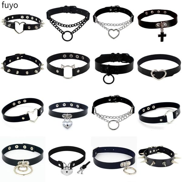 chokers black pu leather round lock key heart spike rivet collar studded choker necklace body chocker jewelry, Golden;silver
chokers black pu leather round lock key heart spike rivet collar studded choker necklace body chocker jewelry, Golden;silver