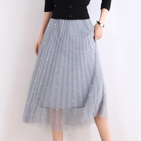 summer women mesh skirts high waist a-line casual bead pleated sweet jupe femme saias mujer, Black
summer women mesh skirts high waist a-line casual bead pleated sweet jupe femme saias mujer, Black